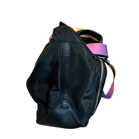 Aimee Kestenburg Lighten Up Convertible Tote Purse Shoulder Bag Lg Nylon Leather - Picture 10 of 15